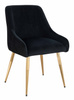 HR920 Szék arany lábakkal Fekete velúr