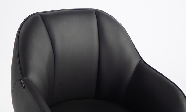 HR2055N Fekete Modern Műbőr Szék Krómozott lábbal