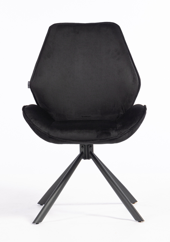 HR350 CSILLAGLÁB Fekete modern velúr szék fekete lábbal