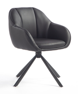 HR2055 CSILLAGLÁB Fekete Modern Műbőr Szék Fekete lábbal