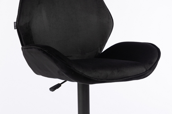 HR350W Fekete modern velúr szék fekete lábbal