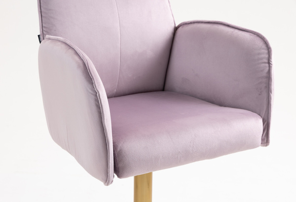 HR280W Halványlila Modern Velúr Szék Arany lábbal