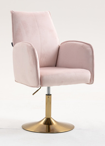 HR280N Púder Rózsaszín Modern Velúr Szék Arany lábbal