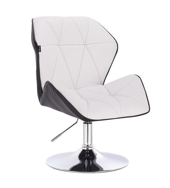 HR212 Fehér-Fekete modern műbőr szék krómozott lábbal