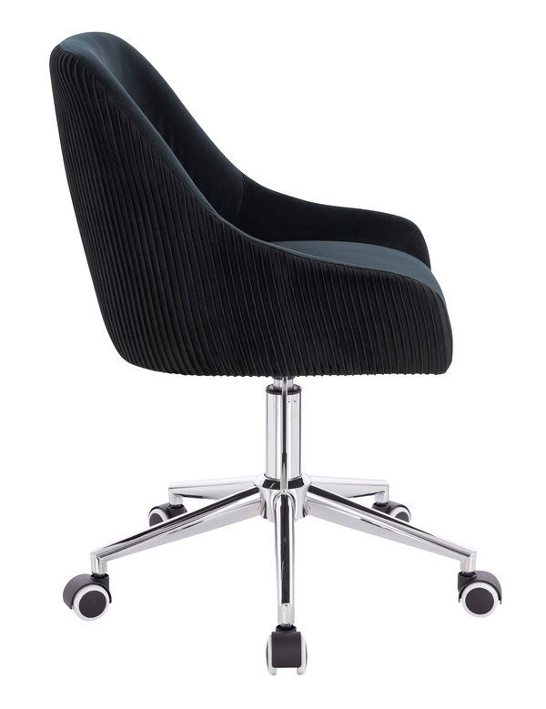 HR920K Fekete Modern Velúr Szék Krómozott lábbal