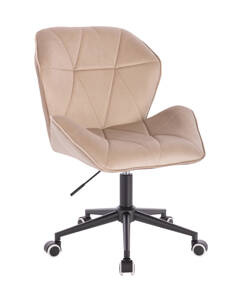 HR212K Latte modern velúr szék fekete lábbal