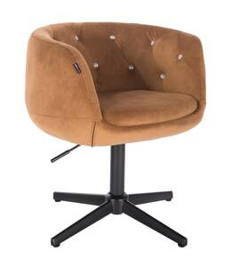 HR333CCROSS Mézbarna modern velúr szék fekete lábbal