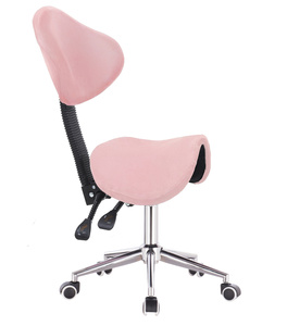 HR2005 Púder Rózsaszín modern velúr szék krómozott lábbal