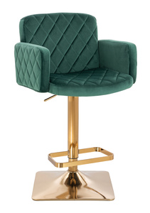 HR802KW Sötétzöld Modern Velúr Szék Arany lábbal