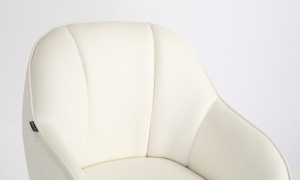 HR2055N Fehér Modern Műbőr Szék Fekete lábbal