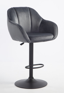 HR2055W Grafit Modern Velúr Szék Fekete lábbal