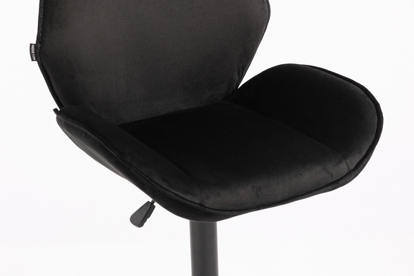 HR350KW Fekete modern velúr szék fekete lábbal