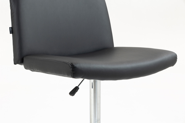 HR150W Fekete Modern Műbőr Szék Krómozott lábbal