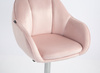 HR2055W Púder Rózsaszín Modern Velúr Szék Krómozott lábbal