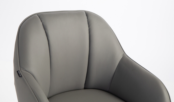 HR2055N Szürke Modern Műbőr Szék Krómozott lábbal