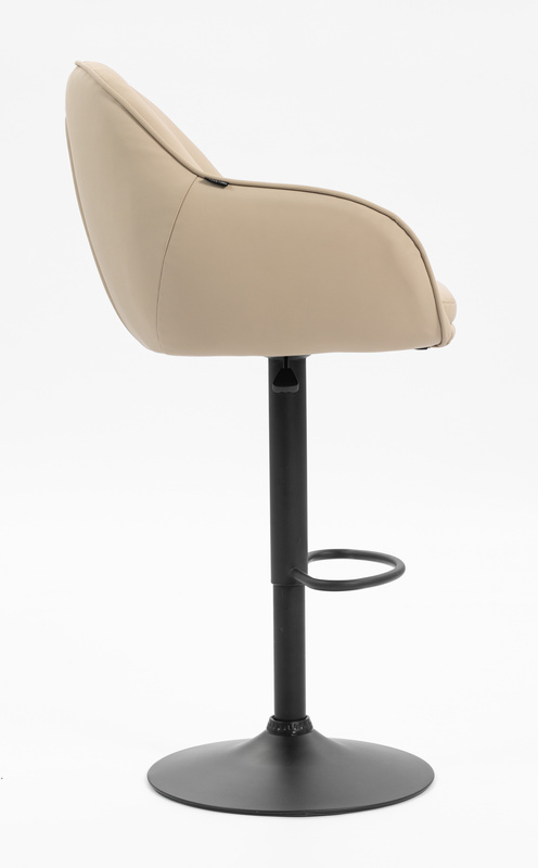 HR2055W Krémszínű Modern Műbőr Szék Fekete lábbal