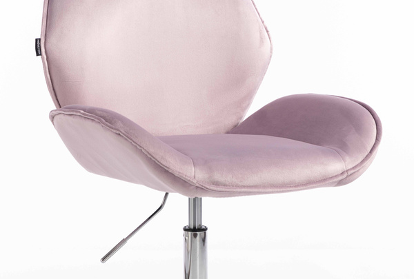 HR350CROSS Halványlila modern velúr szék krómozott lábbal