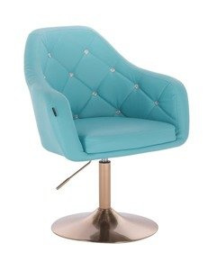 HR830N Türkiz modern műbőr szék arany lábbal