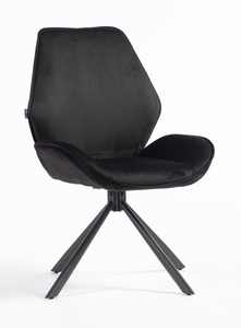 HR350 CSILLAGLÁB Fekete modern velúr szék fekete lábbal