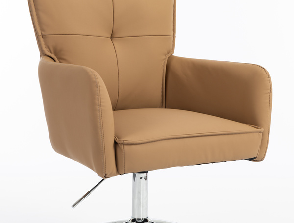 HR250K Karamell Színű Prémium Soft Műbőr Szék Krómozott Lábbal