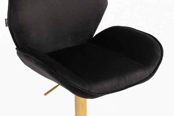 HR350KW Fekete modern velúr szék arany lábbal