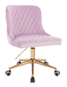 HR940K Halványlila Modern Velúr Szék Arany lábbal