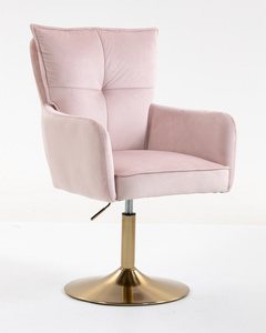 HR250N Púder Rózsaszín modern velúr szék arany lábbal