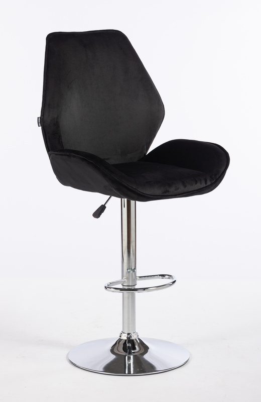 HR350W Fekete modern velúr szék krómozott lábbal