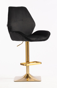HR350KW Fekete modern velúr szék arany lábbal