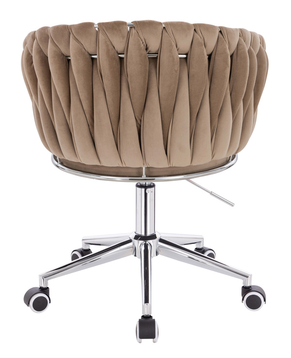 HR750K Latte Modern Velúr Szék Krómozott lábbal