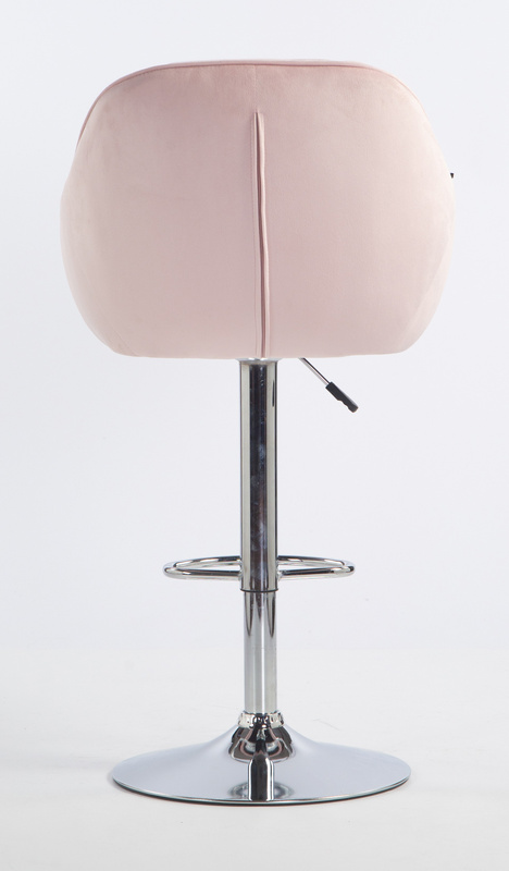 HR2055W Púder Rózsaszín Modern Velúr Szék Krómozott lábbal