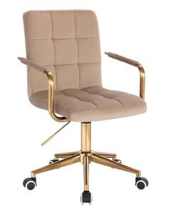 HC1015KP Latte modern velúr szék arany lábbal