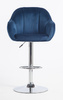 HR2055W Tengerkék Modern Velúr Szék Krómozott lábbal