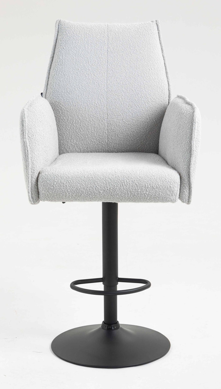HR280W Szürke modern boucle szék fekete lábbal