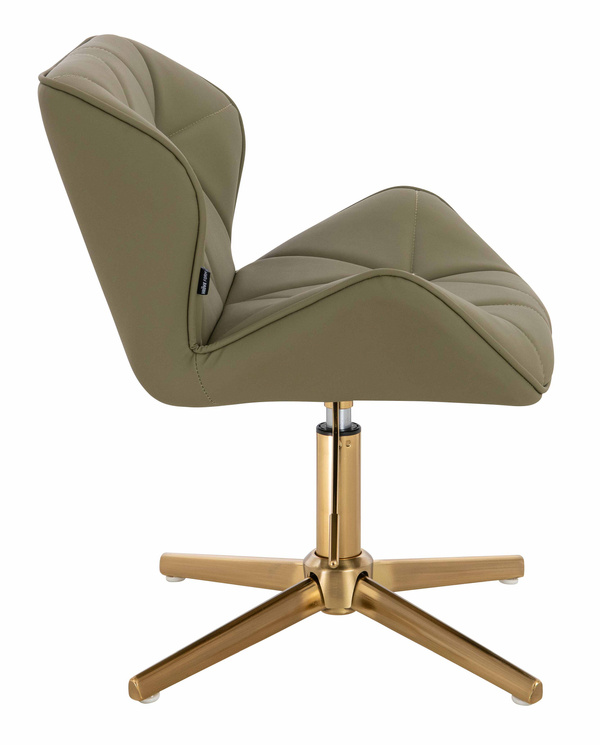 HR111CROSS Khaki Műbőr Premium Soft szék arany lábbal