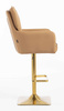 HR250KW Karamell Színű Prémium Soft Műbőr Szék Arany Lábbal