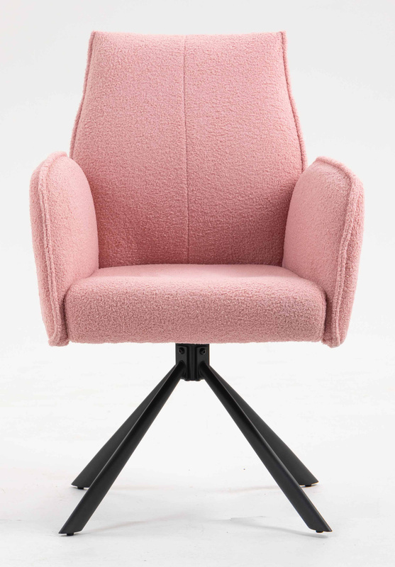 HR280 CSILLAGLÁB Púder Rózsaszín modern boucle szék fekete lábbal