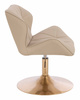 HR111N Krémszínű Műbőr Premium Soft szék arany lábbal