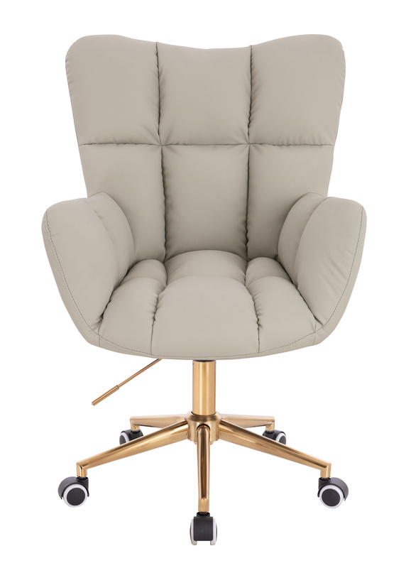 HR650K Ecru Műbőr Premium Soft szék arany lábbal