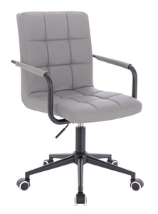 HC1015KP Szürke modern műbőr szék fekete lábbal