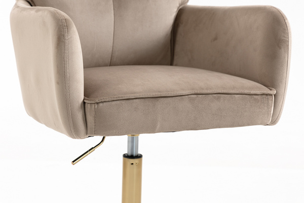 HR250N Latte modern velúr szék arany lábbal