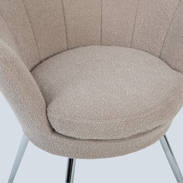 FREY Latte modern boucle szék krómozott lábbal