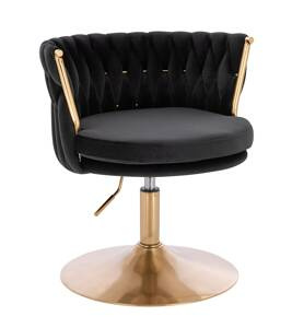 HR450N Fekete Modern Velúr Szék Arany lábbal
