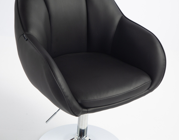 HR2055N Fekete Modern Műbőr Szék Krómozott lábbal