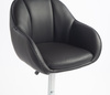 HR2055W Fekete Modern Műbőr Szék Krómozott lábbal