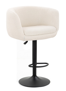 HR333W Krémszínű modern boucle szék fekete lábbal