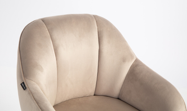 HR2055N Latte Modern Velúr Szék Krómozott lábbal