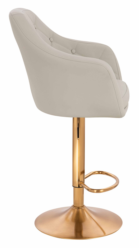 HR831W Ecru Műbőr Premium Soft szék Arany lábbal