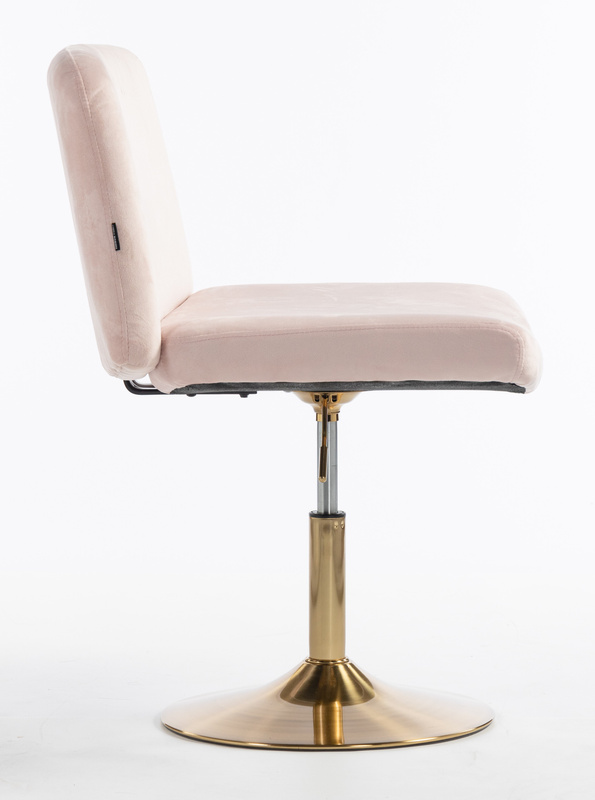 HR150N Púder Rózsaszín Modern Velúr Szék Arany lábbal