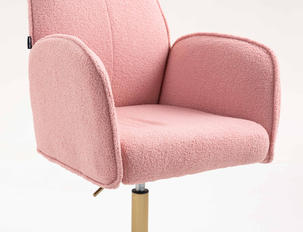 HR280N Púder Rózsaszín modern boucle szék arany lábbal